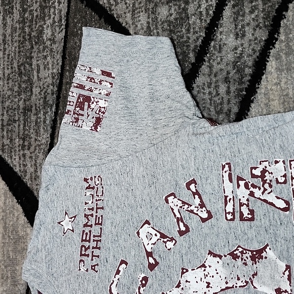 AMERICAN FIGHTER TRAINING DIVISION GRAY MAROON RAISED LOGO GRAPHIC CREW-NECK TEE - Picture 5 of 14